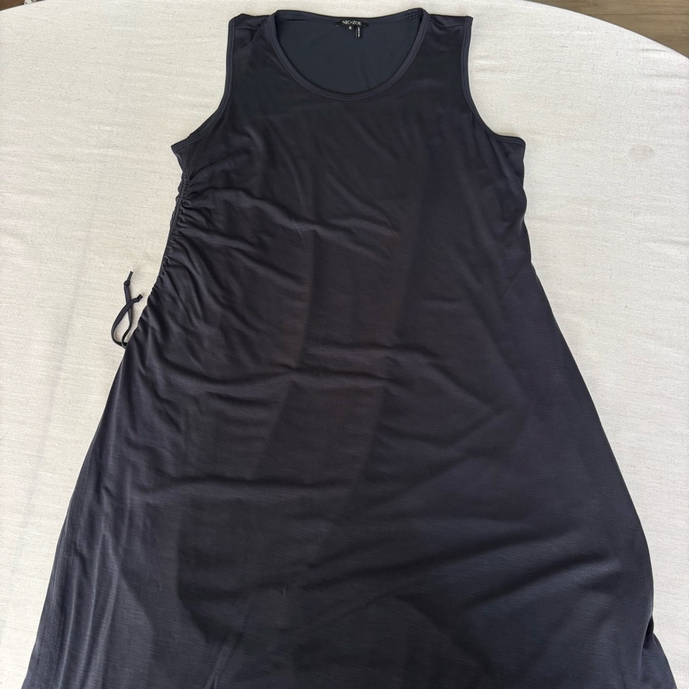 NIC + ZOE High Twist Ruched Midi Dress Dark Navy XL | Modern